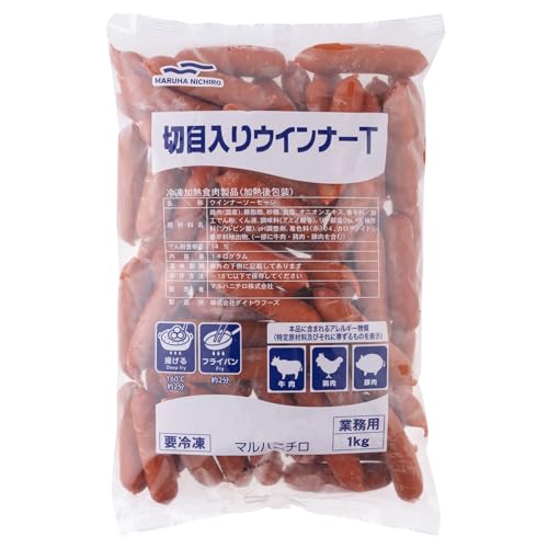 [冷凍] マルハニチロ 切目入りウインナーＴ 1kg 18646の商品画像（Amazon）