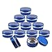 BasicPacking 24 Stück 10ml Blau Leere Rund Aluminiumdose mit Schraubdeckel Alu-Dose Aluminium Schraubdose Cremedose Kerzendosen Kosmetikdosen Blechdosen Aludose mit 24 Stück 25mm Aufkleber