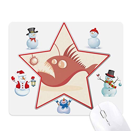 Tapis de souris poisson lanterne bonhomme de neige et étoile anti-dérapant