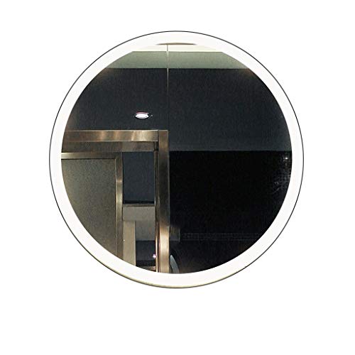 Miroir de courtoisie argenté rond au design minimaliste