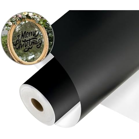 SHOYISI Permanent Vinyl,Matte Black Craft Adhesive Vinyl 12" x40ft,forSilhouette, Cutters, Signs, Scrapbooking, Craft, Die Cutters(Matte Black) Cover