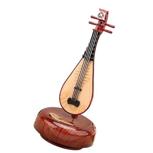 ZXFJYUIP Rotating French Horn And Trumpet Music Box Harp And Pipa Model Office/living Room Decoration(Pipa)