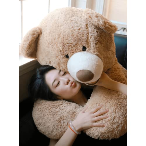 Maogolan Giant Teddy Bears Large Plush 39 Inch Stuffed Animals Toy Valentines Day Big Teddy Bear For Girlfriend Children Light Brown #TOP5