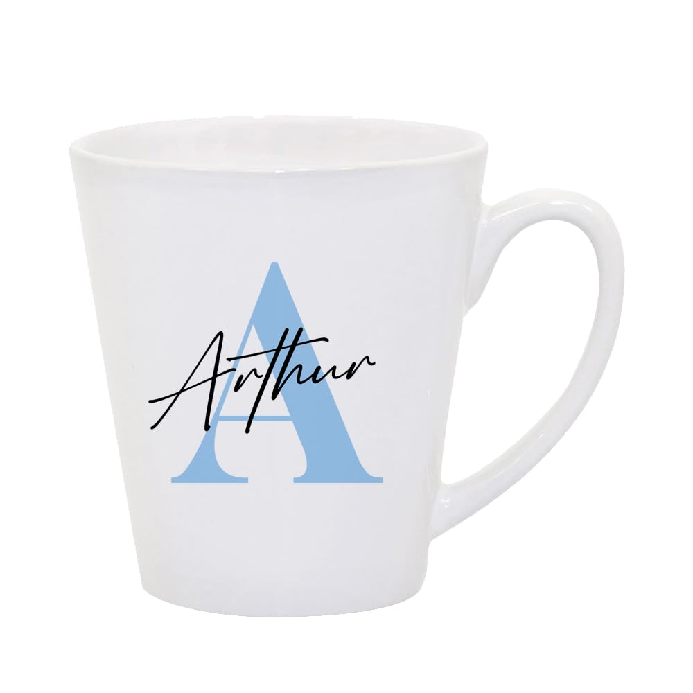 Getagift Personalised Mug Initial with Name, Alphabet Mug, Coffee Mug, Latte Mug. (12 oz)