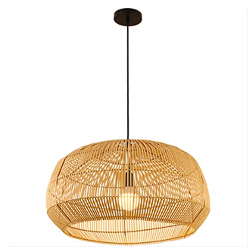 Chandelier suspension en bambou tressé luminaire naturel pour restaurant