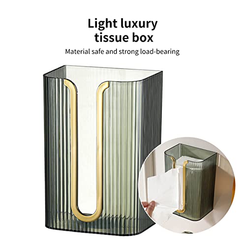 Acrylic Paper Towel Holder, Wall Mounted Paper Towel Dispenser, Adhesive Tissue Box Guest Napkin Countertop Paper Towel Holder For Bathroom(Green) #TOP5