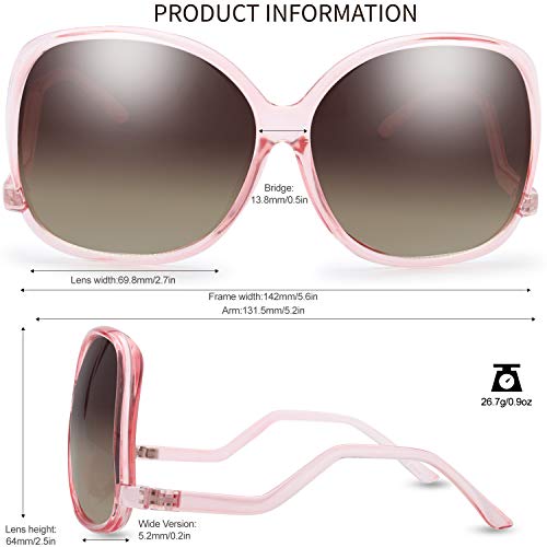 Image of The Fresh Women's Oversized Square Jackie O Cat Eye Hybrid Butterfly Fashion Sunglasses - Exquisite Packaging