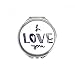 I Love You Cute Quote Handwrite Hand Compact Mirror Round Portable Pocket Glass