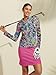 Women's Golf Polo Shirt Long Sleeve Sun Protection Top Paisley Fall Winter Ladies Golf Attire Clothes Blue-Floral