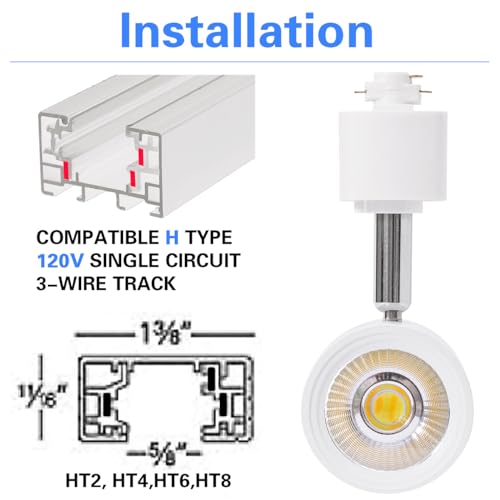 Lamadri LED TRACK LIGHTING 12W Led Track Light Heads,Dimmable H Type Track Lighting Heads 3000K Warm White thumb #6