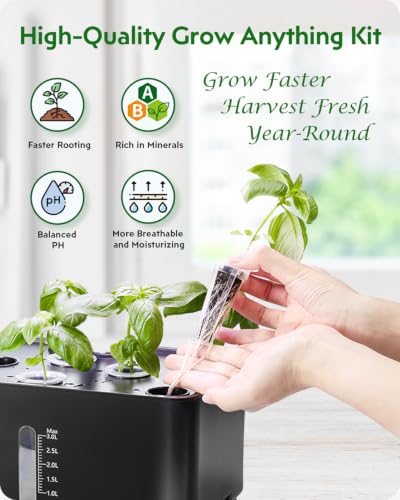 Image of GARDENCUBE 52pcs Hydroponics Pods Kit Compatible with AeroGarden | 24 Grow Sponges, 24 Pod Labels, 400ml A&B Nutrients, Includes Tweezer, Growing Supplies for Most Brands