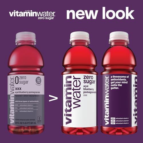 vitaminwater XXX Acai-Blueberry-Pomegranate Zero Sugar, Flavored Water Beverage, 20 fl oz Bottles, 12 Pack image 5
