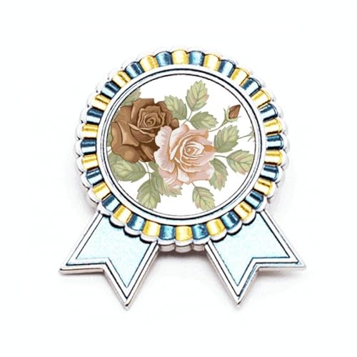 Broche en forme de roses blanches en métal travaillé style haute joaillerie