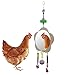 Haokaini Jouets de Poulet pour Poules Balançoire de Poulet Miroir Suspendu Oiseaux Miroir en Bois Jouet Poussins Poules Coqs