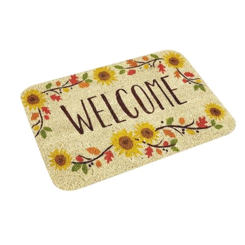 TOGEVAL 2個 吸水性 耐久性玄関マット 玄関 キッチン用 フットプレッシャー軽減 床保護 滑り止め おしゃれで可愛いウェルカムデザイン 家用