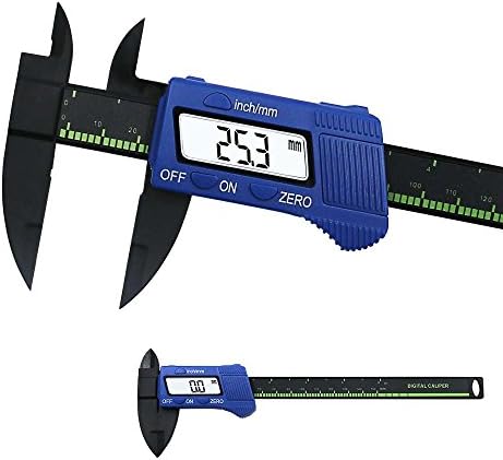 QST 6 "150 mm Digital Caliper Vernier Carbon Fiber Gauge Micrometer Blue