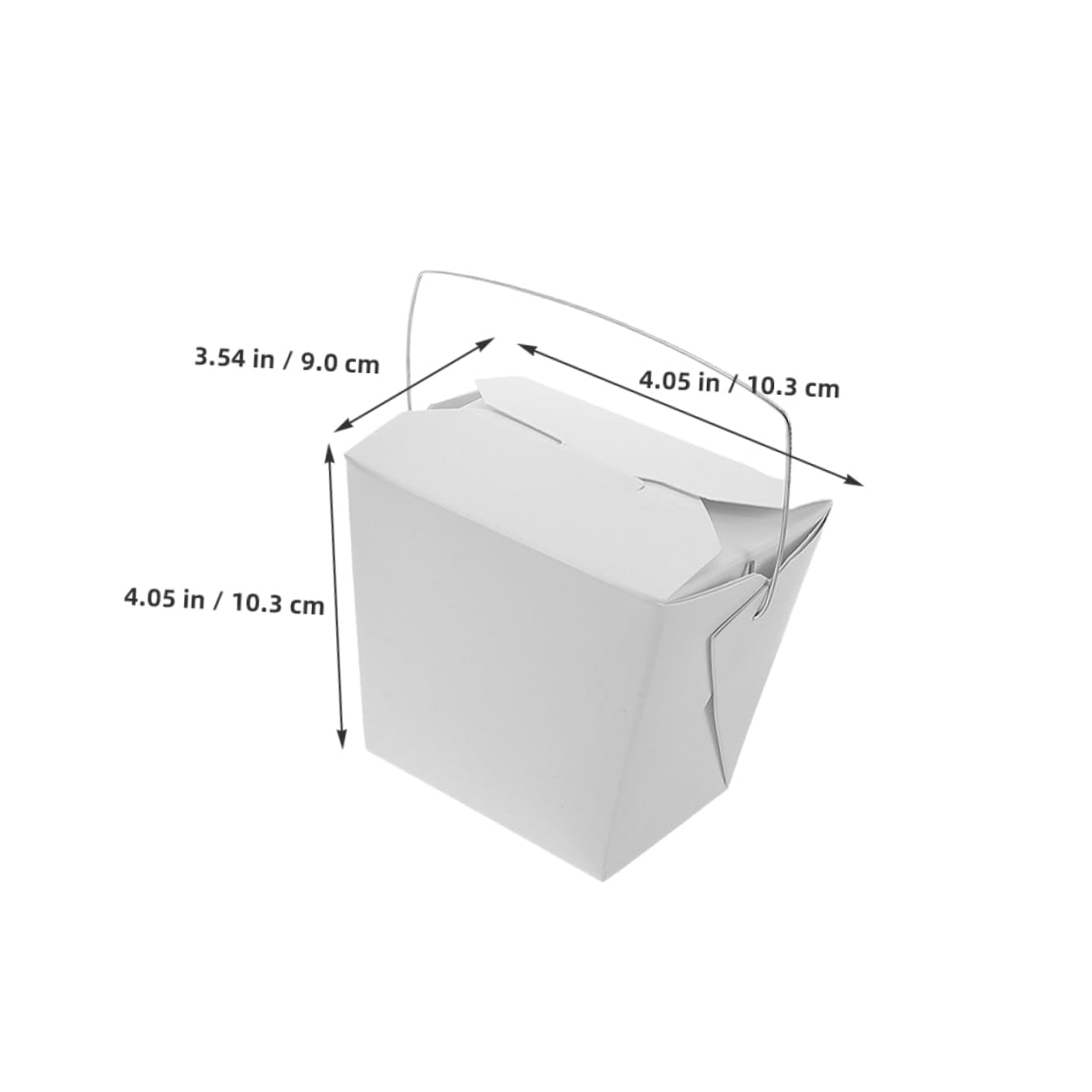 BRIGHTFUFU Food Transport Containers Chinese Takeout Boxes 50 Pack Lunch Boxes Metal Wire Handles Cardboard Take Out Containers