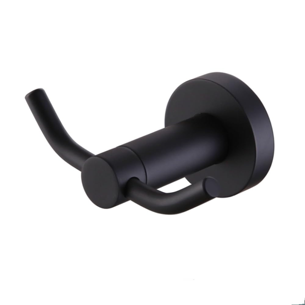 Anneau de serviette en acier inoxydable noir mat pour salle de bain chic