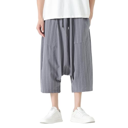 Pantalon homme jogging cargo en lin léger et respirant avec poches