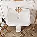 DeerValley Dynasty 23x19 Inch White Pedestal Sink, Ceramic Bathroom Sink with Overflow and Backsplash, DV-1P522