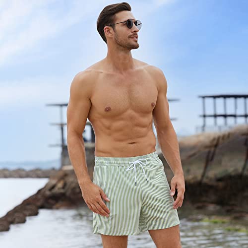 Image of BRISIRA Mens Swim Trunks Swim Shorts Quick Dry 5 inch Inseam Beach Shorts with Compression Liner and Zipper Pocket
