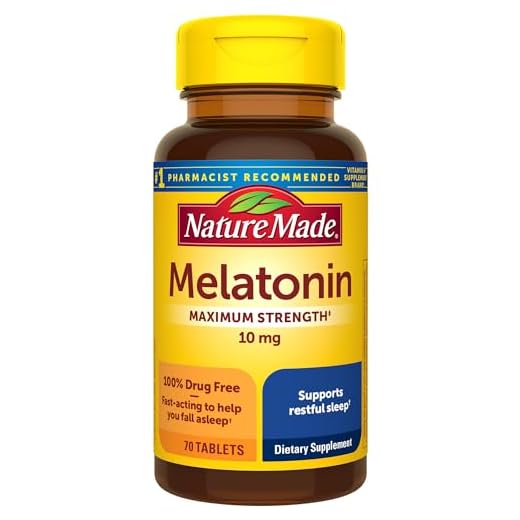 Nature Made Melatonin 10mg Maximum Strength Tablets, 100% Drug Free Sleep Aid for Adults, 70 Count, 70 Day Supply