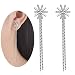 MSECVOI CZ Linear Earrings 925 Sterling Silver Winter Snowflake Ear Threader Chain Dangle Earrings for Women Teens