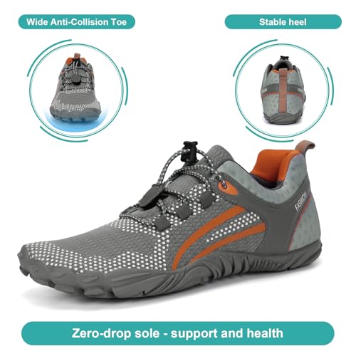 Hike Barefoot Shoes Womens Mens, Thick Barefoot Water Shoes Mens Women Non-Slip & Wide Toe Zero Drop Lightweight Minimalist Footwear for Workout Hiking Trail Running Causl2