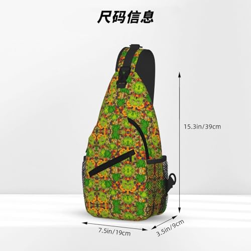 Frog Printing Cross Chest Bag Diagonally Sling Bag For Men Women Crossbody Shoulder Bag Travel Hiking Daypack4