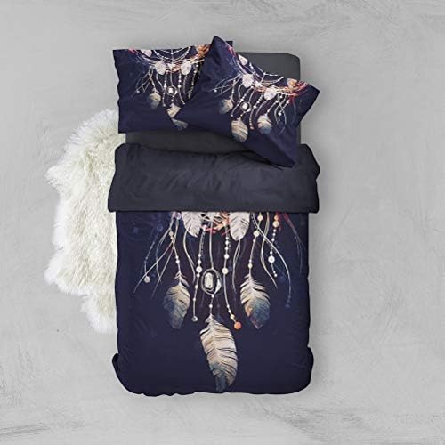 SHINICHISTAR Dream Catcher Comforter Set Boho Feather Stylish Bedding Set Full and Twin XL Size