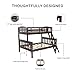 DHP Airlie Convertible Wood Bunk Bed Twin Over Full Size, Stackable and Detachable Bed Frames for Kids, Teens, Angled Ladder, High Guardrail, Wood Slats, No Boxspring Required, Espresso