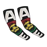 DUWAA Jah Bless - Mangas de brazo con protección solar UV, mangas de enfriamiento deportivas, para baloncesto, golf, fútbol