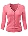 Produktbild EIMIN Damen Strickjacke mit 3/4-Ärmeln, V-Ausschnitt, Knopfleiste, Stretch-Strickjacke, Pullover (S-3X), Esw001_rosa, Mittel