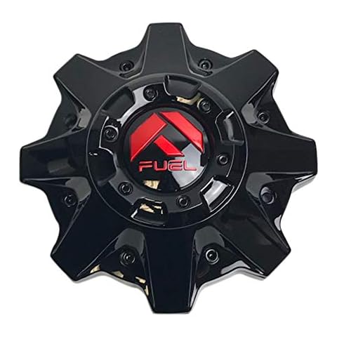 Fuel Offroad Wheels 1002-53GBQ Gloss Black with Red Logo and Black Rivets Center Cap Cover