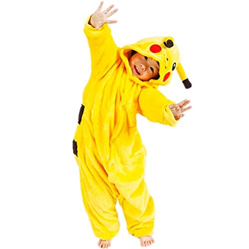 Fantasia Pikachu Pokemon Infantil Unisex Com Capuz G 7-8