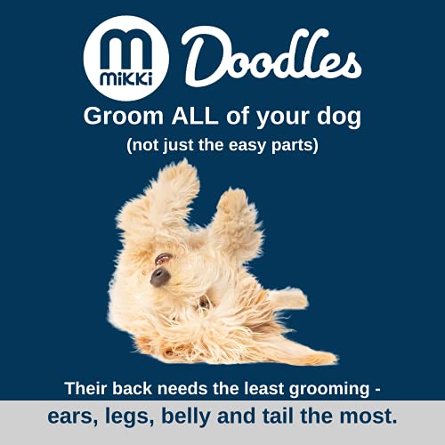 Mikki Hunde- und Welpen-Fellpflege-Starterset aus Edelstahlkamm und Slicker-Bürste mit harten Borsten, für Pudel-Kreuzungen wie Cockapoos, Labradoodles, Cavapoos, Maltipoos und Golden Doodles, Blau