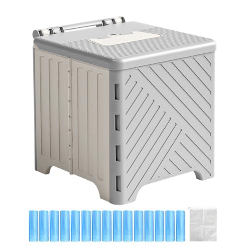 Renchey Baño Portátil Para Acampada   Sanitario Móvil para Adultos   Orinal Plegable Antideslizante con Cojín de PVC para Ancianos Hospitales Actividades Exteriores Camping Viajes