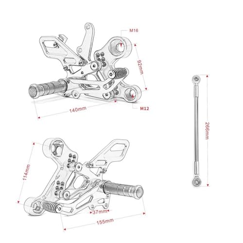 Commandes reculées réglables CNC alu haute performance pour Yamaha MT-09