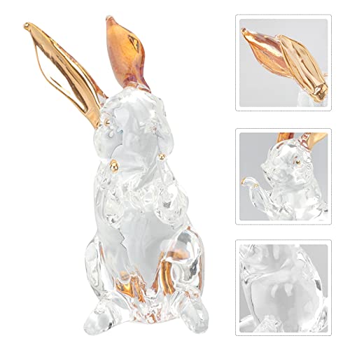Rabbit Glass Bunny Figurines Crystal Statue Animal Figurine Blown Garden Hand Paperweight Ornaments Decor Ornamentsculpture #TOP1