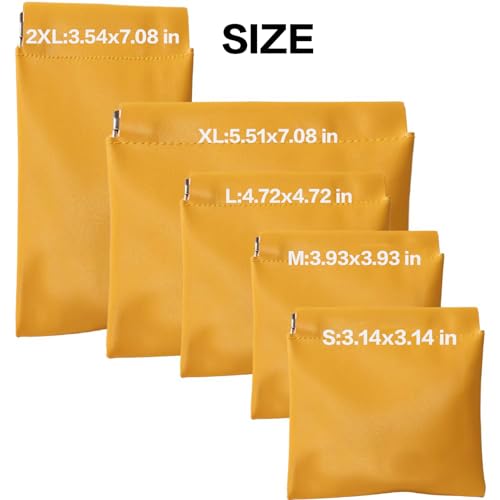 Pouchic - Personalized Snap Closure Leather Organizer Pouch, Pouchic Leather Organizer, 5 PCS Small Makeup Bag for Purse Pouch Lambskin (2XL,A+L+P+Y+P)3