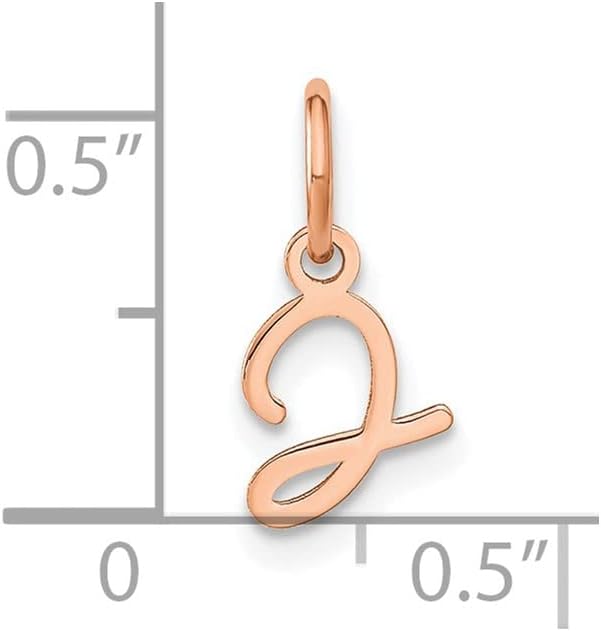 10K Rose Gold Upper case Letter J Initial Charm