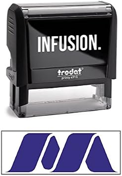 Infusion Custom Logo Self-Inking Rubber Stamp - Large, Rectangular Stamp - 1" X 2.75", Purple