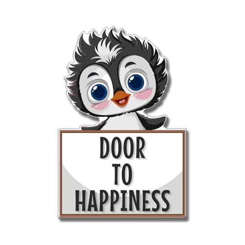 Image of Yey Stylish Fridge Magnet for Refrigerator - Multicolour 3x2 Inch Decorative Kitchen, Home & Office Accessory Idea for Decor Lovers (Door-to-Happiness)