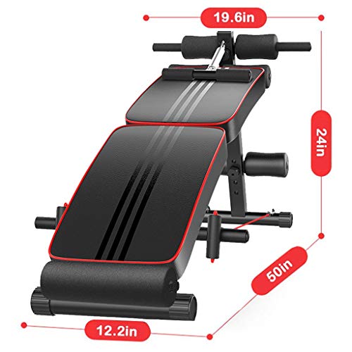 Tengma Adjustable Weight Bench,Foldable Decline Sit up Bench Crunch Board Fitness Home Gym Exercise Equipment Full Body Workout Abdomen Leg Core Strength Training (Load-bearing:220lb)