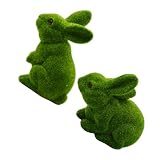 Décoration champêtre : cette statue de lapin floqué arbore un charmant motif champêtre, ce qui en fait une statue d'animal de jardin idéale pour agrémenter toute décoration de pâques d'une touche ludique et saisonnière. accessoire photo de pâques, statue de lapin pour la pelouse
