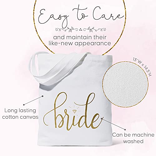 Samantha Margaret - Bride & Bride Tribe Canvas Beach Tote Bags For Bachelorette Parties, Weddings, Bridesmaid Gifts, Bridal Shower - 11 Piece Set (Black) #TOP2