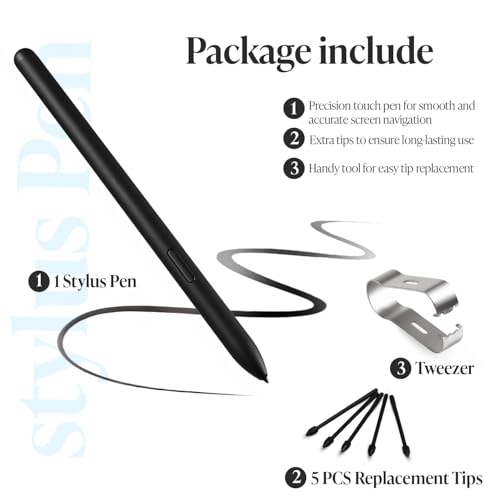 Image of AutoStory Stylus Pen for Samsung Galaxy Tab S6 Lite | Compatible S Pen with 4096 Pressure Levels, 5 Extra Nibs and tweezer | Works with SM-P610, SM-P615, SM-P610N (Oxford Gray) (Without Bluetooth)