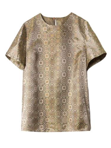 Chemisier en soie femme ample fini les hauts inconfortables top jacquard