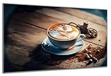 DARO Design - Wand-Bild auf 6mm HDF 84x56 cm Kaffee-Tasse 