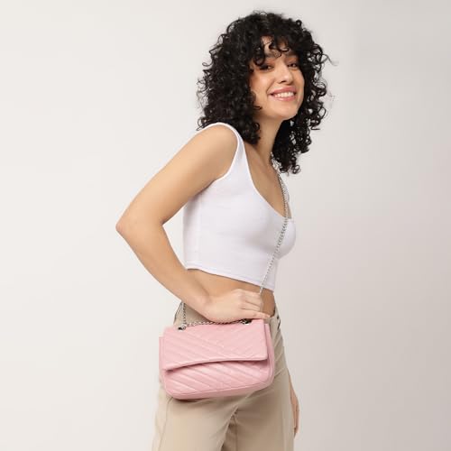 Fastrack Casual Sling Bag with Magnetic Button for Girls, Medium Size with Internal Zipper, Made with Premium Faux Leather, Versatile and Durable Design 2